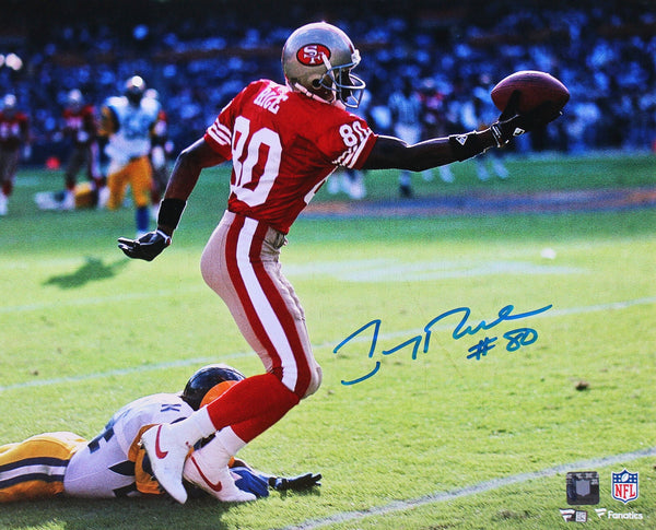 49ers Jerry Rice Authentic Signed 16x20 Horizontal Photo Vs Rams Fanatics