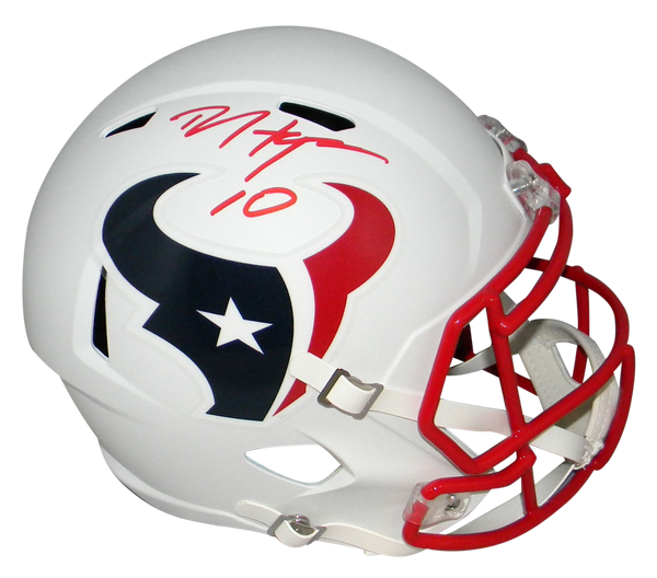 DEANDRE HOPKINS SIGNED HOUSTON TEXANS FLAT WHITE FULL SIZE SPEED HELMET JSA