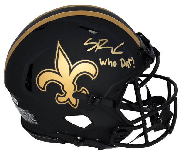 SPENCER RATTLER SIGNED NEW ORLEANS SAINTS ECLIPSE AUTHENTIC SPEED HELMET BECKETT