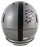 Raiders Howie Long "Career Stat" Flash F/S Speed Proline Helmet w/ case BAS Wit