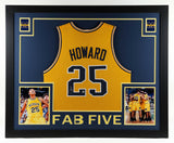 Juwan Howard Signed Michigan Wolverines 35x43 Framed Jersey Display Beckett Holo