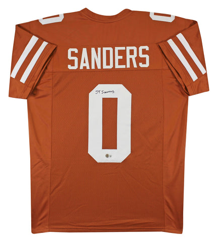 Texas Ja'Tavion Sanders Signed Burnt Orange Pro Style Jersey BAS Witnessed