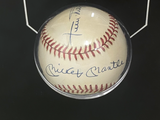 Mickey Mantle, Willie Mays & Duke Snyder Auto Baseball / Photo Display PSA/DNA