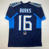 Autographed/Signed Treylon Burks Tennessee Dark Blue Jersey Beckett BAS COA