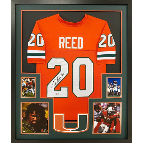 Ed Reed Autographed Signed Framed Miami Ravens Jersey BECKETT