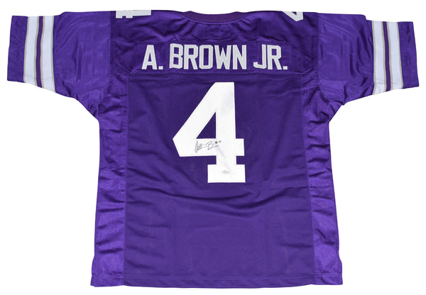 ARTHUR BROWN JR AUTOGRAPHED KANSAS STATE WILDCATS #4 PURPLE JERSEY JSA