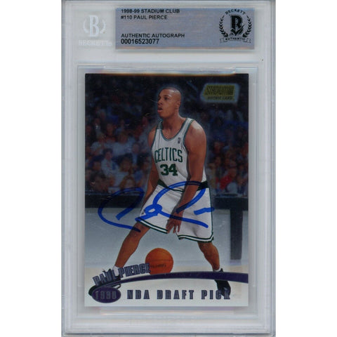 Paul Pierce Autographed/Signed 1998 Stadium Club 110 Trading Card Beckett 47043