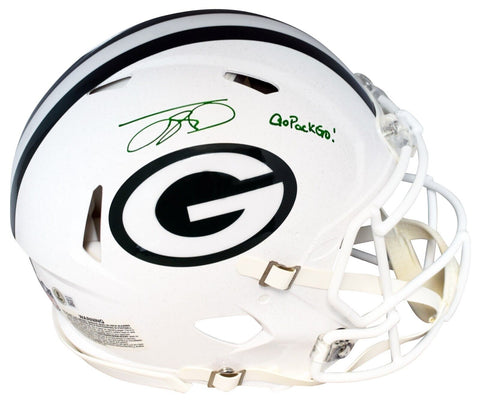 JAYDEN REED SIGNED GREEN BAY PACKERS WHITE AUTHENTIC SPEED HELMET W/ GO PACK GO