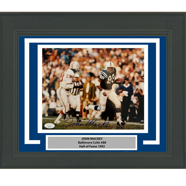 Framed Autographed/Signed John Mackey Indianapolis Colts 8x10 Photo JSA COA