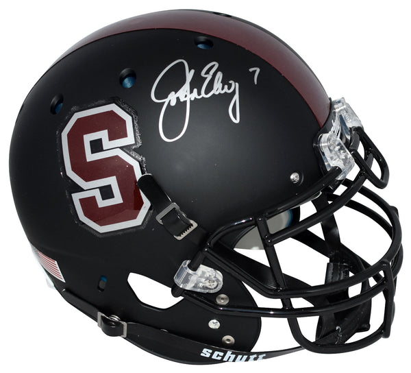 JOHN ELWAY AUTOGRAPHED STANFORD CARDINAL BLACK AUTHENTIC HELMET BECKETT