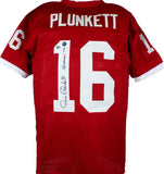 Jim Plunkett Autographed Red College Style Jersey w/Heisman-Beckett W Hologram