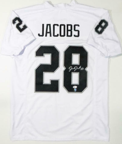 Josh Jacobs Autographed White Pro Style Jersey - Beckett W Auth *8