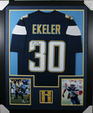 AUSTIN EKELER (Chargers dark blue TOWER) Signed Autographed Framed Jersey JSA