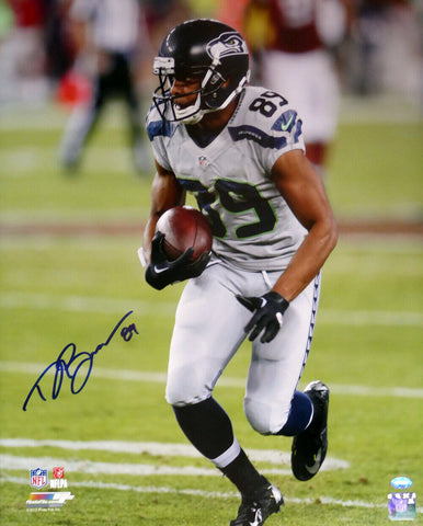 DOUG BALDWIN AUTOGRAPHED 16X20 PHOTO SEATTLE SEAHAWKS IN BLUE MCS HOLO 104874