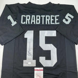 Autographed/Signed Michael Crabtree Oakland Las Vegas Black Jersey JSA COA