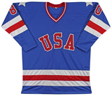 1980 USA Hockey 19 Autos Craig, Eruzione, Broten Signed Blue Jersey BAS Wit 2