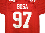 SAN FRANCISCO 49ERS NICK BOSA AUTOGRAPHED RED JERSEY BECKETT BAS WITNESS 230698