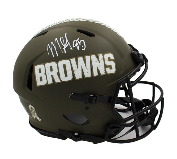 Myles Garrett Signed Cleveland Browns Speed Authentic Salute to Service Helmet