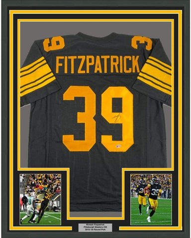 Framed Autographed/Signed Minkah Fitzpatrick 35x39 CR Jersey Beckett BAS COA