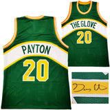 SEATTLE SUPERSONICS GARY PAYTON AUTOGRAPHED GREEN JERSEY BECKETT BAS QR 203421