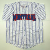 Autographed/Signed Andre Dawson Montreal Pinstripe Baseball Jersey JSA COA