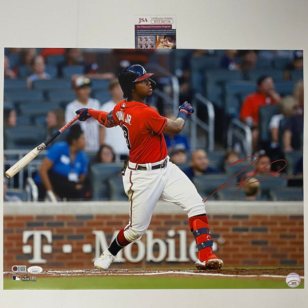 Autographed/Signed Ronald Acuna Jr. Atlanta Braves 16x20 Photo JSA COA #8