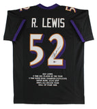 Ray Lewis Authentic Signed Black Pro Style Stat Jersey BAS Witnessed