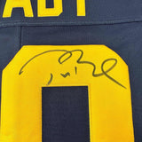 Framed Autographed/Signed Tom Brady 35x39 Michigan Wolverines Blue Authentic Lim