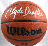 Clyde Drexler Autographed Authentic NBA Wilson Basketball - Beckett W Hologram