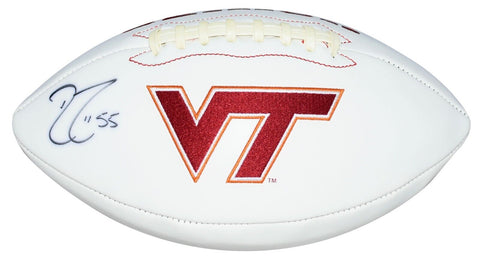 DARRYL TAPP AUTOGRAPHED VIRGINIA TECH HOKIES WHITE LOGO FOOTBALL BECKETT