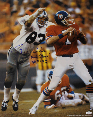 Ted Hendricks Signed Oakland Raiders Dry Mounted 16x20 Photo JSA 36442