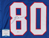 Eric Moulds Signed Bills Jersey (Beckett COA) Buffalo's All Pro W.R. (1996-2005)