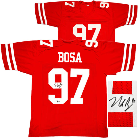 SAN FRANCISCO 49ERS NICK BOSA AUTOGRAPHED RED JERSEY BECKETT BAS WITNESS 230698