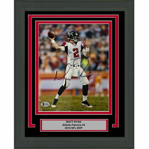 FRAMED Autographed/Signed MATT RYAN Atlanta Falcons 8x10 Photo Beckett COA #2