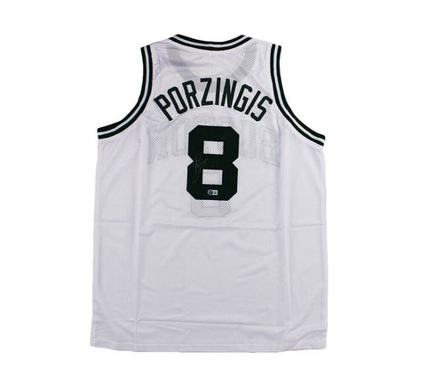 Kristaps Porzingis Signed Boston Custom White Jersey