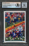 Jerry Rice & Joe Montana Signed 1991 UD #35 Aerial Threats Card Auto 10 BAS Slab