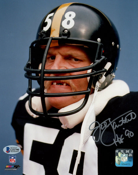 Jack Lambert Autographed Pittsburgh Steelers 8x10 Photo HOF Beckett 48574