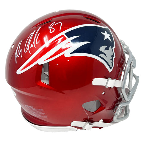 Rob Gronkowski New England Patriots Signed Riddell Flash Authentic Helmet JSA