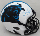 CHRISTIAN MCCAFFREY AUTO PANTHERS LUNAR ECLIPSE FULL SIZE HELMET BECKETT 192524