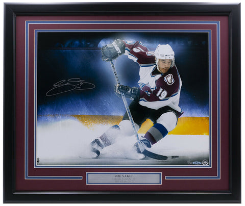 Joe Sakic Signed Framed Colorado Avalanche 16x20 Hockey Photo UDA