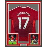 Framed Autographed/Signed Alejandro Garnacho 35x39 ManU Jersey Beckett BAS COA 3