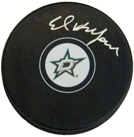 ED BELFOUR Signed Dallas STARS NHL Logo Hockey Puck - SCHWARTZ