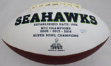 FRANK CLARK AUTOGRAPHED WHITE SEATTLE SEAHAWKS LOGO FOOTBALL MCS HOLO 137956