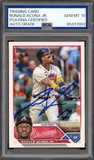 Ronald Acuna Jr. PSA 10 AUTO 2023 Topps #150 On Card GEM MINT AUTO