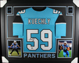 LUKE KUECHLY (Panthers teal SKYLINE) Signed Autographed Framed Jersey Beckett