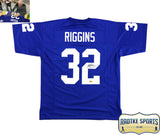 John Riggins Signed Kansas Blue Custom Jersey