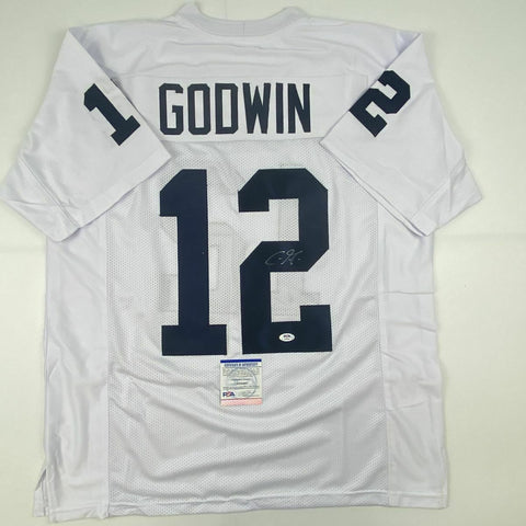 Autographed/Signed CHRIS GODWIN Penn State White Football Jersey PSA/DNA COA