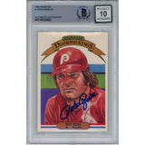 Pete Rose Autographed 1982 Donruss 1 10 Grade Trading Card Beckett 47145