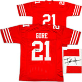 SAN FRANCISCO 49ERS FRANK GORE AUTOGRAPHED SIGNED RED JERSEY JSA STOCK #233380