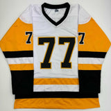 Autographed/Signed Paul Coffey Pittsburgh White Hockey Jersey JSA COA